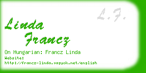 linda francz business card
